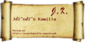 Jónás Kamilla névjegykártya