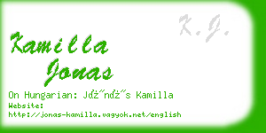 kamilla jonas business card